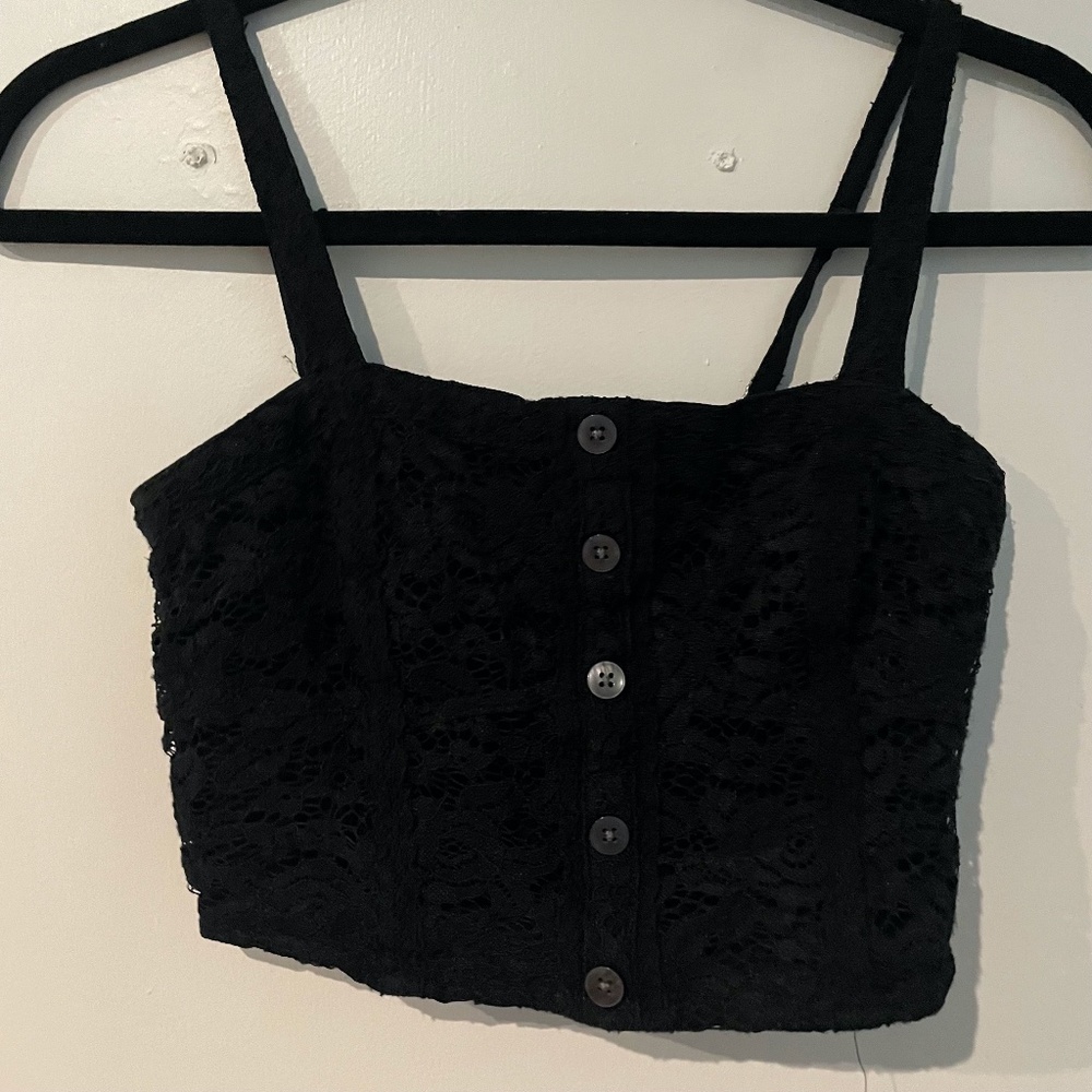 Abercrombie & Fitch Black Lace Crop Top